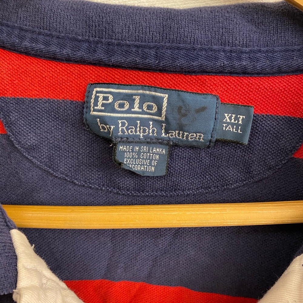 Polo by Ralph Lauren Men's Navy and Red Striped Shirt - Picture 2 of 5